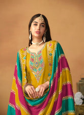 Exquisite Looking Designer Salwar Suit in Yellow Colour